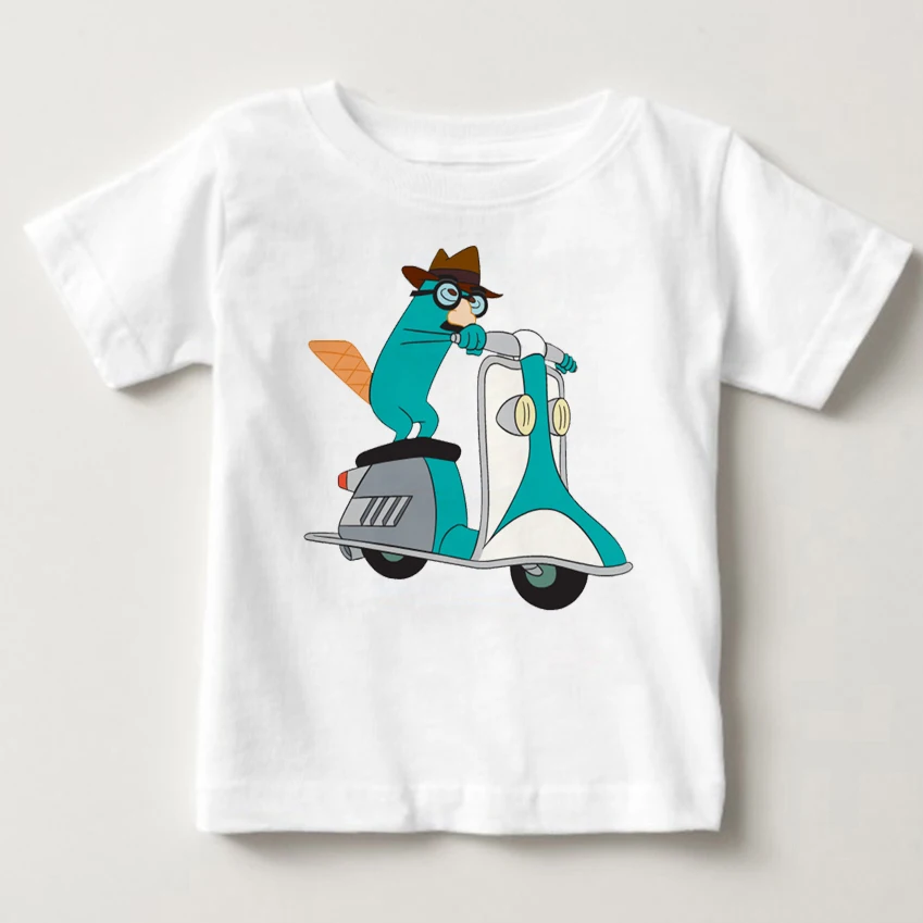 Летняя детская одежда, Финеас и Ферб Перри, новая футболка для мальчиков и девочек, топы, футболки, Мультяшные футболки MJ