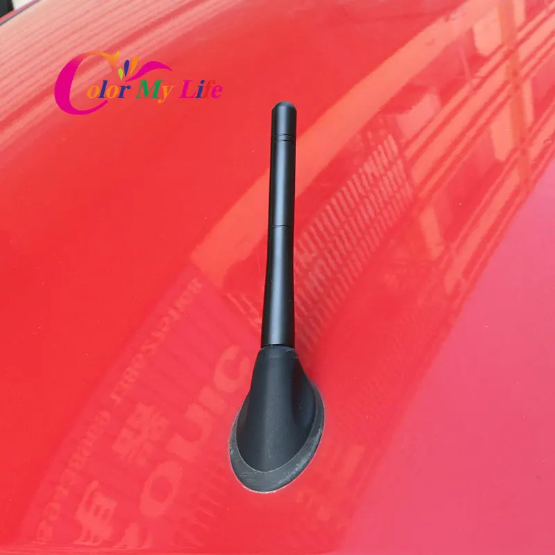 Color My Life Car Stainless Steel Chrome Short Radio Antenna for Ford Fiesta Ecosprot for Ford Focus 2 3 Kuga Escape Accessories