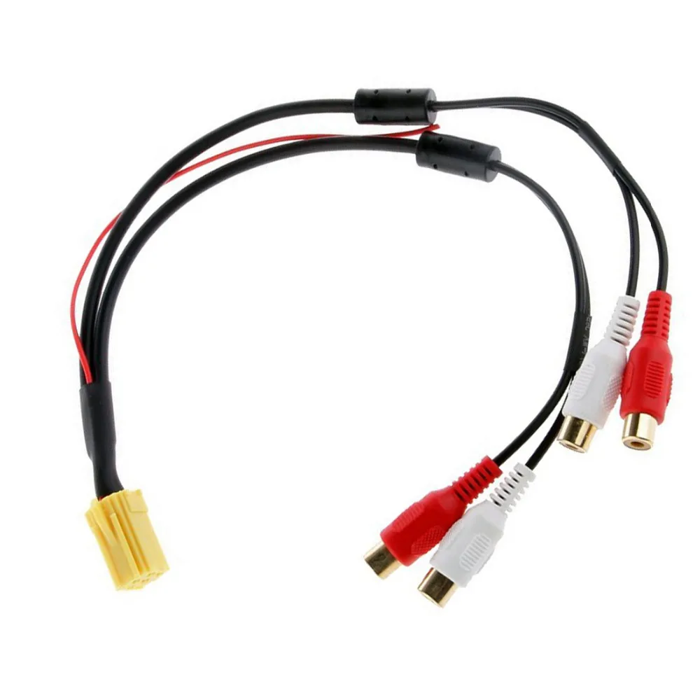 Dewtreetali Mini 6 Pin ISO адаптер Aux линейный выход кабель 4 RCA разъем для VW Seat Skoda VDO Audi Ford сабвуфер