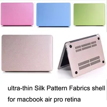 Hot! ultra-mince Soie Motif Tissus étui de protection Pour macbook pro 13/retina 13, mallette pour ordinateur portable protecteur pour mac book air 11 13