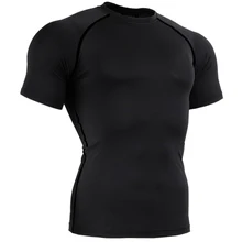 Newest fitness running t shirts short sleeve basketball sports t shirt men muscle bodybuilding gym compression tights shirt