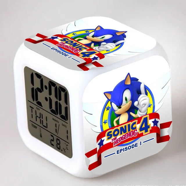 Sonic the Hedgehog светодиодный Будильник хвосты Miles Prower часы reloj despertador цифровые часы Dr. Robotnik horloge digitale Saat - Цвет: Многоцветный