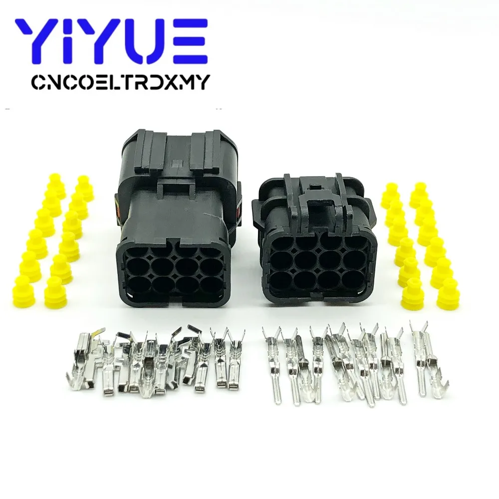 KET 5 Sets 12 Pin black Female Male Waterproof Electrical Wire Connector Plug Auto Connectors (4)
