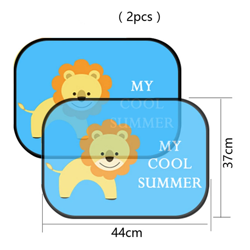 2 шт. милый мультфильм автомобиль Стайлинг занавес анти Универсальный окна автомобиля Детские Солнцезащитные оттенки R-2937 - Цвет: Lion