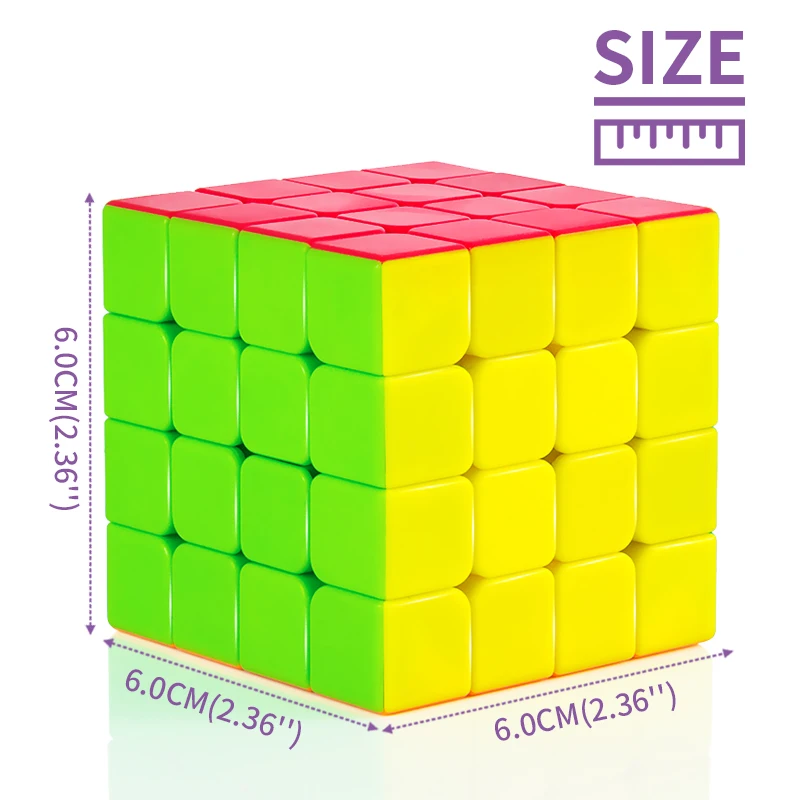 2x2x2 3x3x3 4x4x4 5x5x5 наклонная Пирамида Профессиональный скоростной магический куб базовый пазл твист классический развивающий куб игрушки для детей - Цвет: 4x4x4