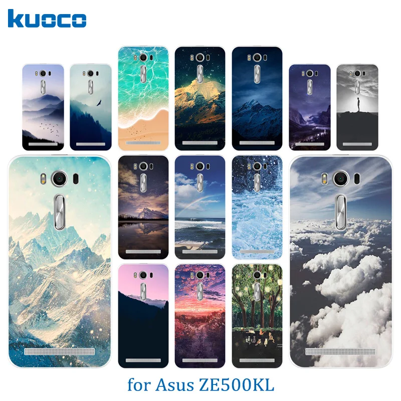 

Phone Cases for Asus ZenFone 2 Laser ZE500KL 5.0 inch Silicon Landscape Pattern Back Cover For ASUS Zenfone ZE500KL Clear Shell