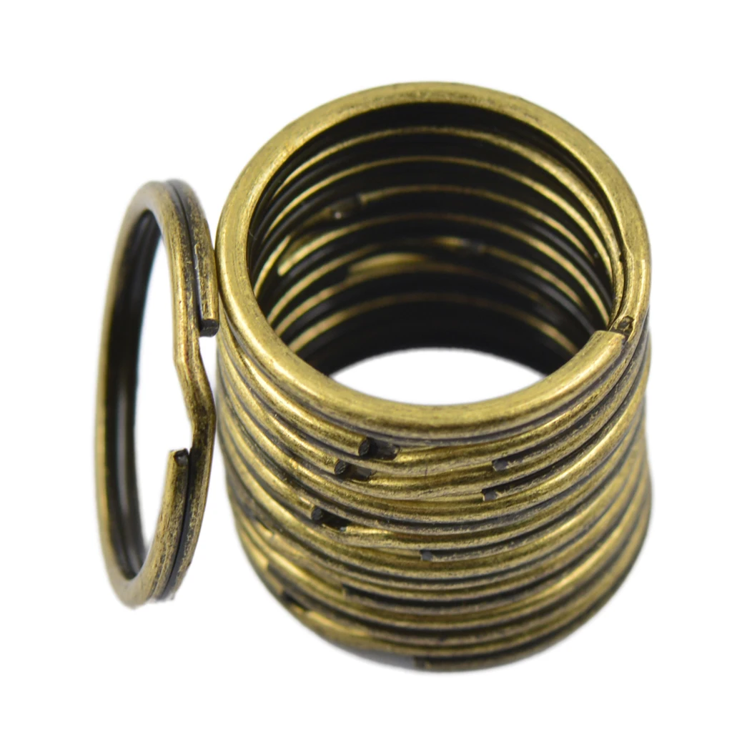 150pcs Split Key Rings 18mm White K & Bronze Plated Steel Split Ring for Car Home Keys Organization Arts & Crafts DIY Jewelry