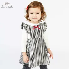 DB7632 dave bella/осенние платья без рукавов для маленьких девочек детское праздничное платье на день рождения милая детская одежда, 1 предмет
