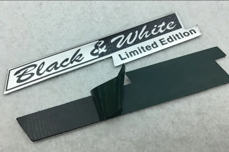 

2X 3D Auto Aluminum Black & white Limited Edition car Emblem Badge Sticker decal logo accessories
