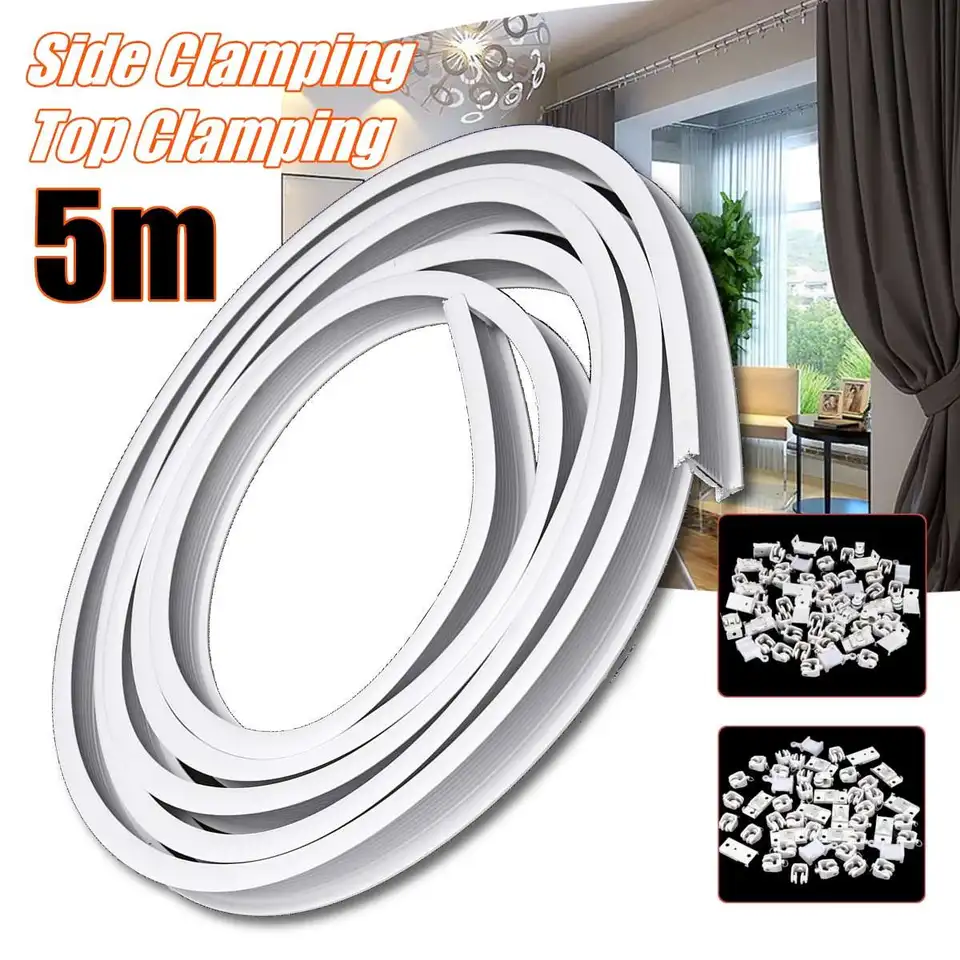 5m Flexible Ceiling Mounted Curtain Track Rail Straight Slide Ceiling Mounted Curtain Track Rail