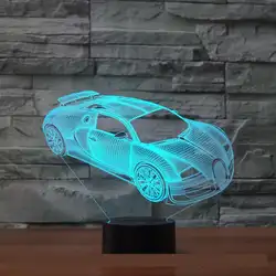 Автомобиль дистанционного Управление 3d лампа сенсорный цветной Led ночник визуальный атмосферу украшения Настольная 3d светильники