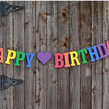 Пользовательские Письмо нетканые ткани Гирлянда С Днем Рождения Баннеры украшение партии Детские 1st партии Горячие Радуга Ombre овсянка баннер