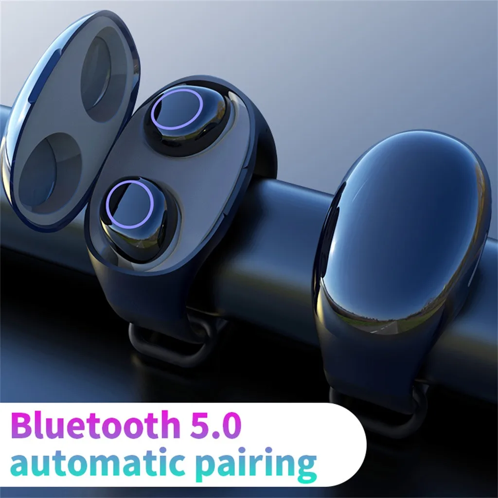 Портативный Умный трекер Браслет Blueteeth 5,0 наушники ручной аудио звук 2 в 1 с браслетом#20