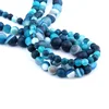 Perles en pierre naturelle mate de 6, 8, 10 MM, rayures bleues polies, Agates, bricolage, entretoise, amples, pour la fabrication de bijoux, bracelet ► Photo 3/6
