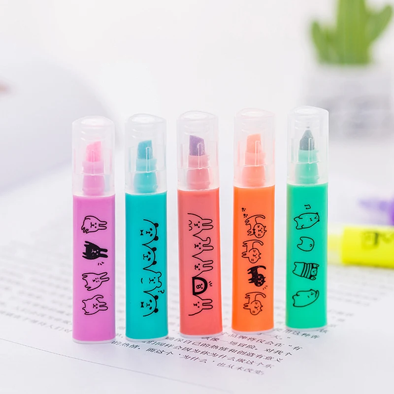 CXZY кавайный конфетный цвет мини котенок набор ручек маркеров hilighter свет scribble