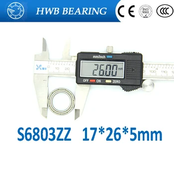 

Free shipping S6803ZZ(10PCS) 17x26x5mm Stainless Steel Ball Bearings S6803Z S61803ZZ S6803 ZZ for bicycle part