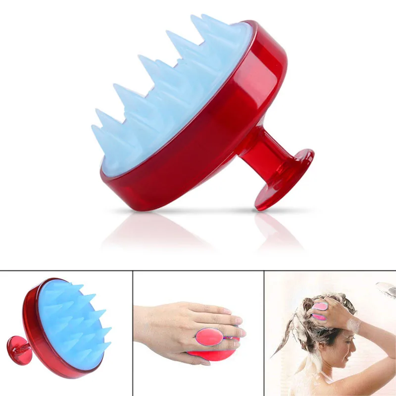 

Spa Massage Brush Silicone Head Body Shampoo Scalp Comb Hair Washing Shower Brush DC112