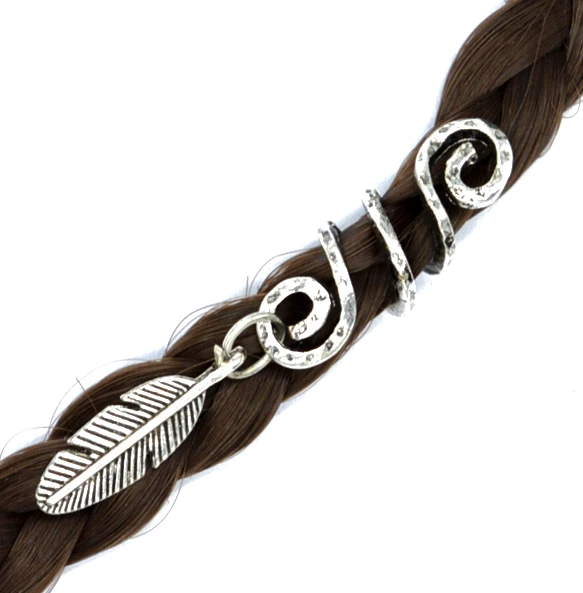

1pc Viking Spiral Hair Beads with Charms for Hair Braids for Beard Hair Beads C51
