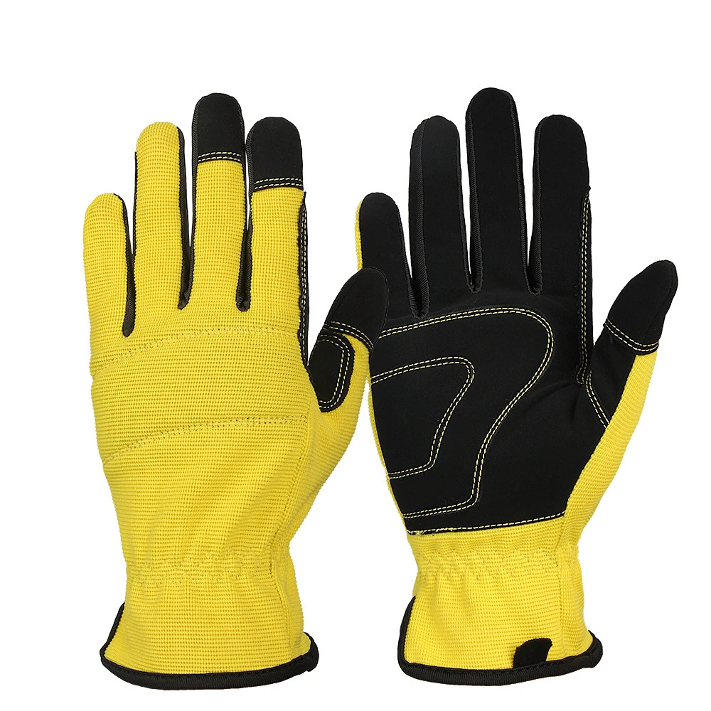 

1 Pair Working Gloves Non-slip Gloves Labor Insurance Thick Waer-resistant Elastic Breathable Garden Gloves for Auto Repair