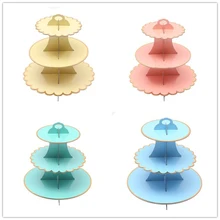 Bronzing cake stand Decorate Birthday Party 3 Tier Cupcake Holder Kids Boys Favors Baby Shower Cake
