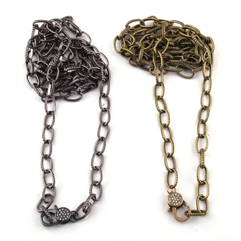 

Free Shipping Fashion Link Chain Zircon Pave lobster clasp Necklace