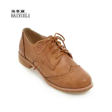 Женская обувь Новые Модные женские удобные повседневные туфли на шнуровке Туфли-оксфорды размера плюс 34-48