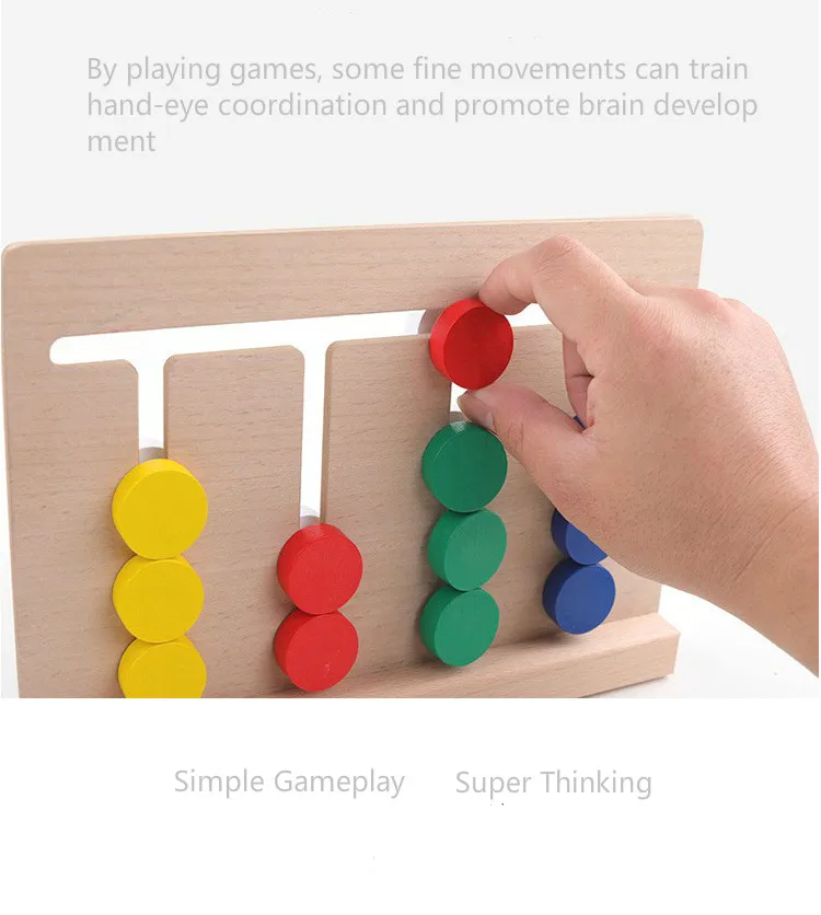 Дети Монтессори сенсорные деревянные головоломки игрушка цвет совпадающие игры четыре цвета игры ребенок раннего образования логическая игрушка