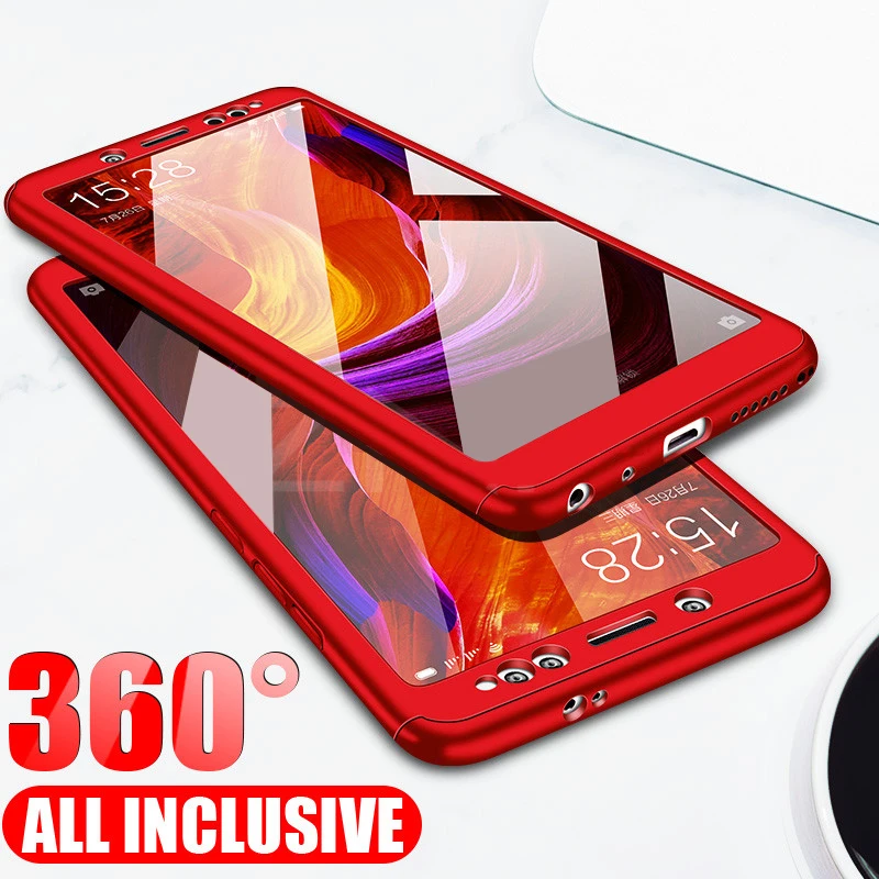 Ударопрочный полный защитный чехол 360 градусов для Xiaomi Redmi Note 7 6 5 Pro Жесткий +