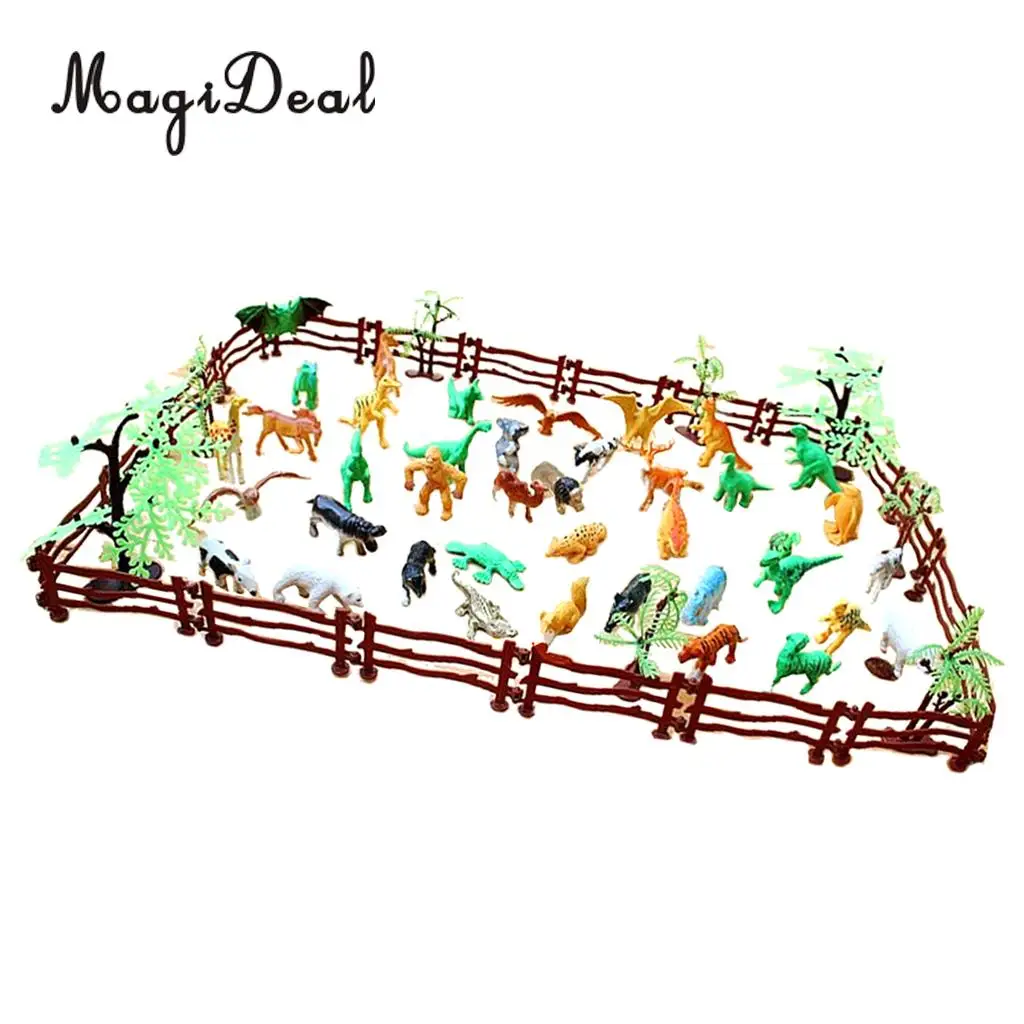 68Pcs/Set Simulation Farm Zoo Animal Model Figure Toy Figurine Collectibles for Kids Children Christmas Gift Home Decoration
