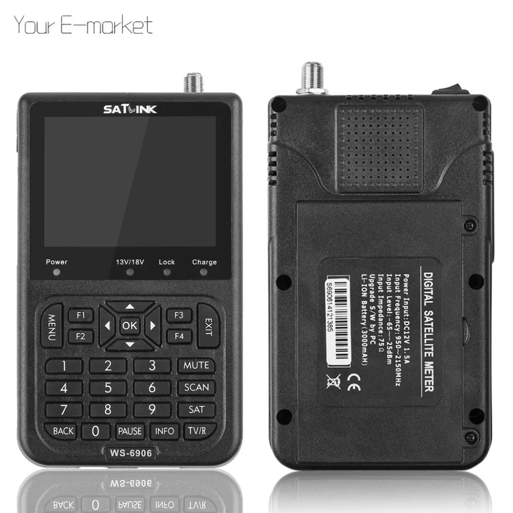 Satlink WS 6906 3.5 inch DVB S FTA Digital Satellite Signal Finder ...