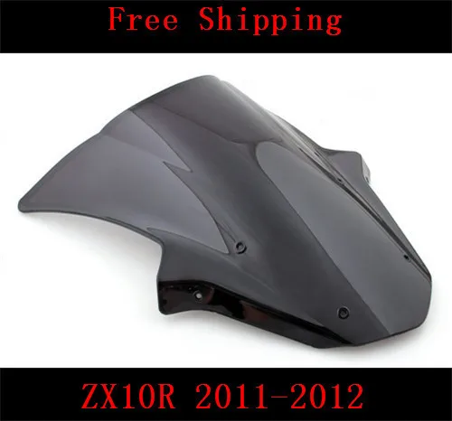 

For Kawasaki ZX10R 2011-2012 ZX-10R motorcycle Double bubble windshield windscreen Black