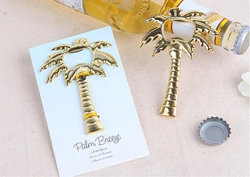 

wedding favor gift and giveaways for guests -- 100PCS "Palm Breeze" Palm Tree Bottle Opener gift Party Supplies golden color