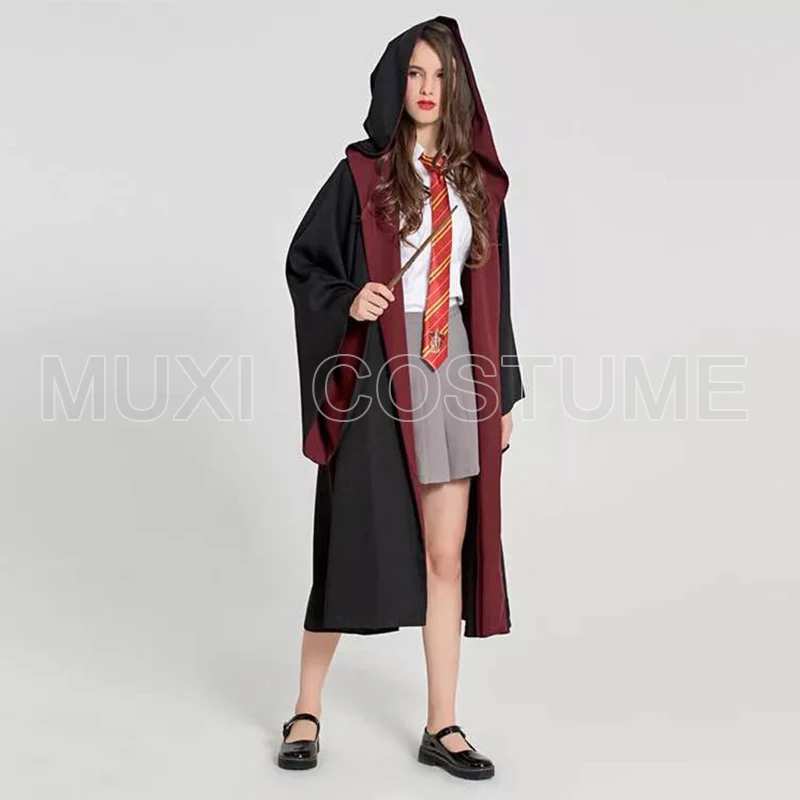 Free Shipping Hermione Granger Cosplay Robe Cloak Skirt Sweater Shirt Scarf Tie Wand Necklace Harris Costume Free Shipping Hermione Granger Cosplay Robe Cloak
