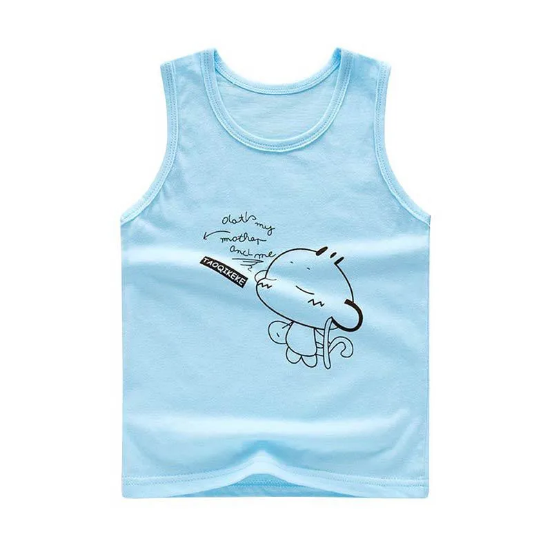 

New Summer Baby Vest Shirt For Boy And Girl Cotton Kids Clothing Tops Cartoon Sleeveless Children Tops Kids Costumes