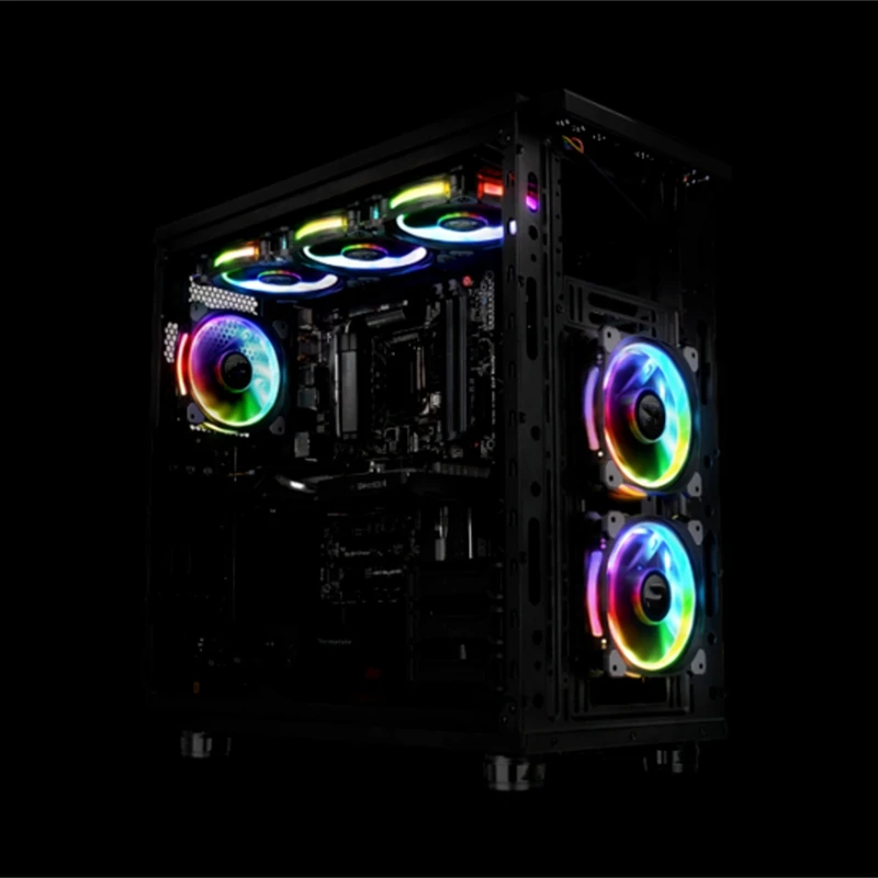 12V 3 Pin LED RGB Light 120mm PC CPU Case Cooling Fan Cooler Silent Heatsink New Colorful RGB LED Light For Intel DIY Computer 1 piece jonsbo fr 201p 120mm pc case cooler cpu fan radiators computer cooling fan led light 4pin pwm for intel amd diy mod