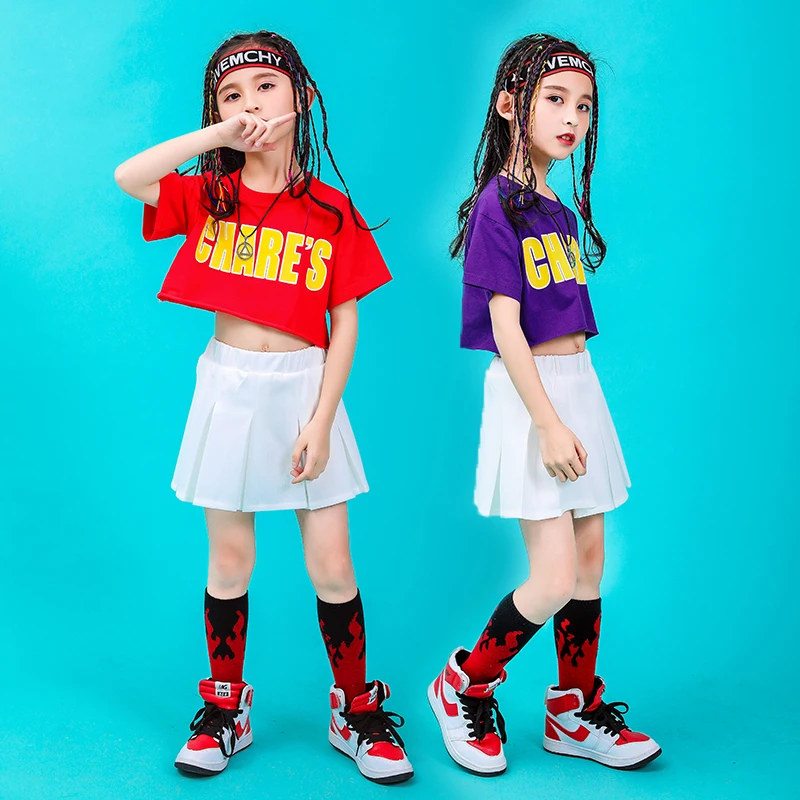 Summer baby girls clothing set Cotton cheerleader costume kids hip hop dance costumes kids toddler girl clothes 130 140 150 160 (16)