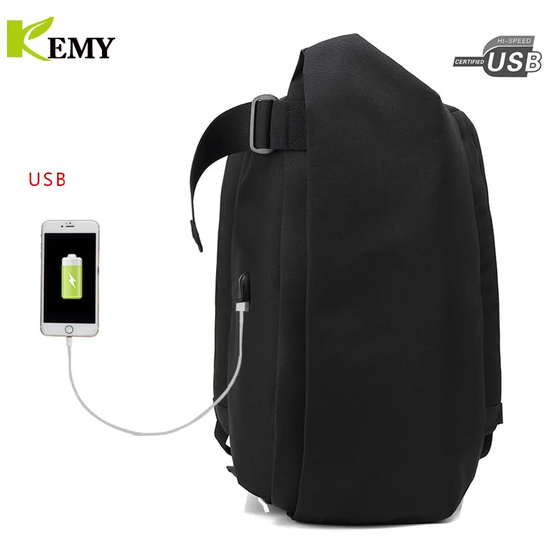 Кеми Новое поступление Для мужчин 16 дюймов ноутбука Рюкзаки для подростка корейский мода Mochila для отдыха путешествия рюкзак школьный рюкзак - Цвет: Black