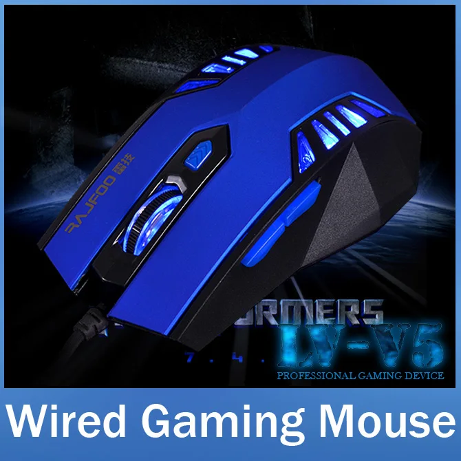 Brand LY V5 Cool Blue LED Light Professional Gaming Mouse 6D Buttons