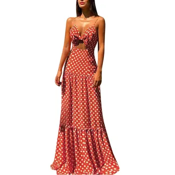 

Womens Summer Dress Boho Maxi Long Dress Evening Party Beach Dresses Sundress Floral Halter Dress Summer 2020 New Wholesale #BL4