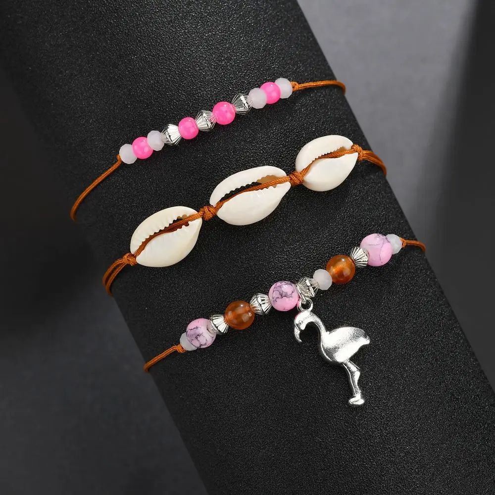 Huitan Farouche розовые ножные браслеты с кисточками для женщин классические богемные сексуальные звенья цепи океан Подвеска из морской раковины браслеты для ног