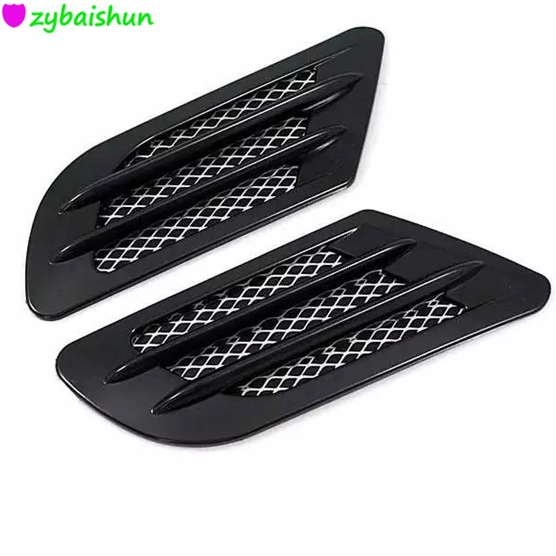 

2Pcs Car Styling Chrome Grid Air Flow Fender Electroplate Car Side Vent Fender Cover Sticker Car Body Decor