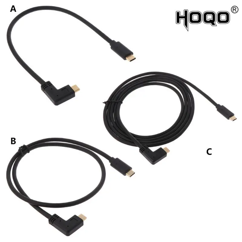 Кабель для синхронизации данных и зарядки USB 3 1 90 градусов Тип C штекер папа к