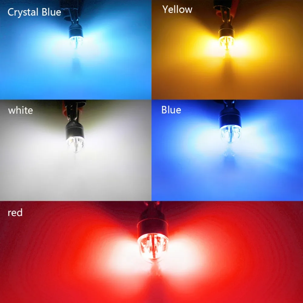 10 шт. Автомобильные светодиодные лампы красный/синий/желтый/кристально