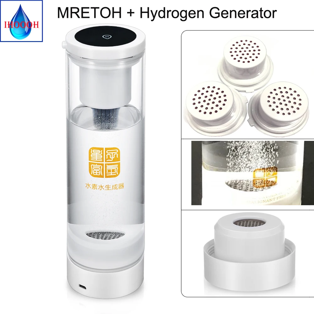 

MRETOH 7.8Hz Rechargeable Rich Hydrogen Water Generator electrolysis Energy Hydrogen-rich water cup With Acid water cavity