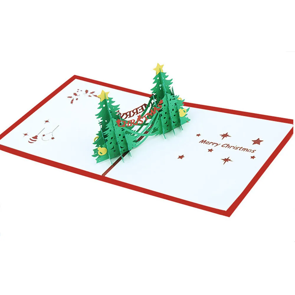 

3D Pop Up Card Christmas Greeting Baby Gift Holiday Happy New Christmas Birthday Wedding Greeting Card And 1Pc Envelope #B5