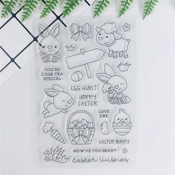 

11*16 Cartoon Bunny Transparent Clear Stamps Bullet Journal Seal For DIY Scrapbooking Sentiment Stamp Photo Album Card Making