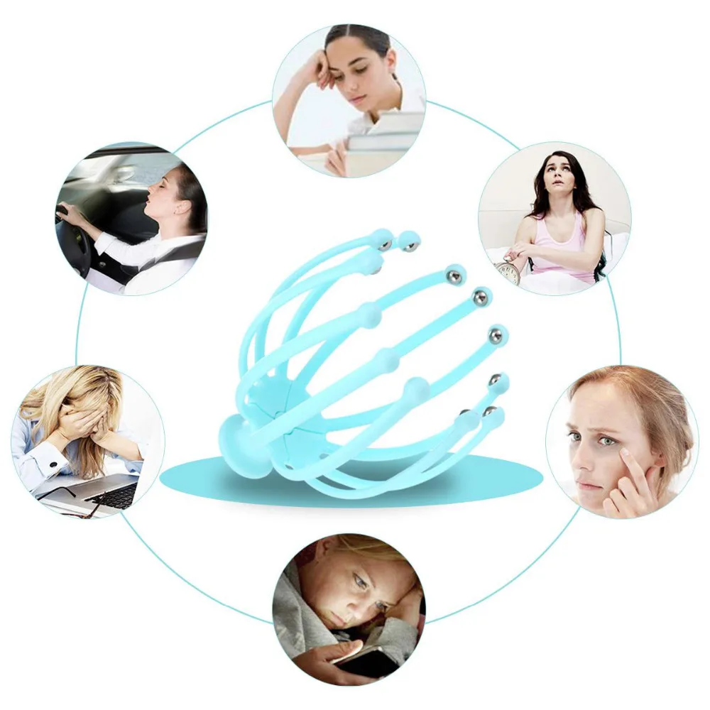 Scalp Massager,Portable Hand Held Massage Tingler,SPA Head Massager Stress Relax 12 Claw Ball Roller Hair Care Massage Tools