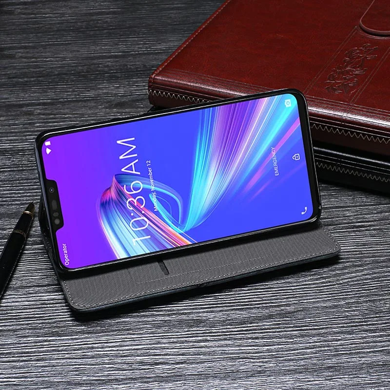 Чехол для телефона Asus ZB633KL кожаный флип чехол роскошный защитный ZenFone Max M2