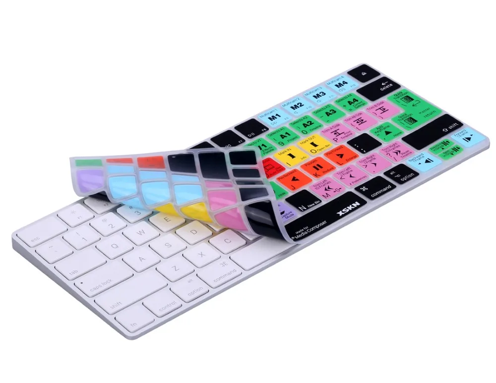 XSKN для Avid медиа композитор крышка клавиатуры для Apple iMac Magic Keyboard(MLA22LL/A), функциональный ярлык горячие клавиши силиконовая кожа