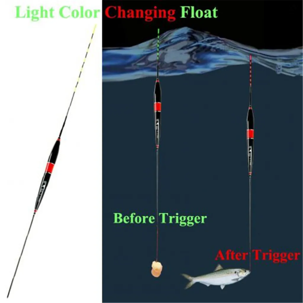 Умный поплавок для рыбалки, приманка для укуса рыбы, светодиодный светильник, автоматическое изменение цвета, ночной электронный сменный буй, умный удар 2,0